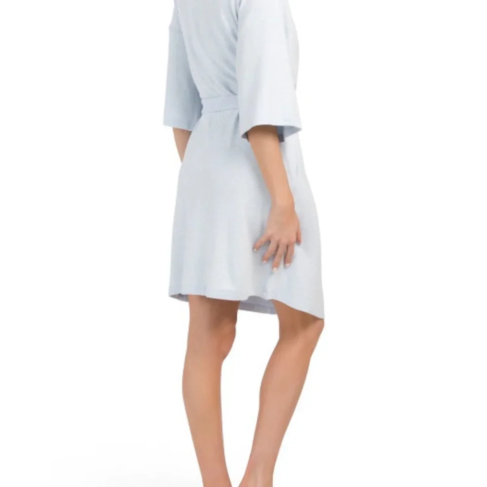 NWT UGG WOMEN'S 3/4‎ SLEEVE LIGHTWEIGHT SOFT BATHROBE BLUE